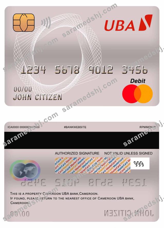 Cameroon UBA bank master debit card
